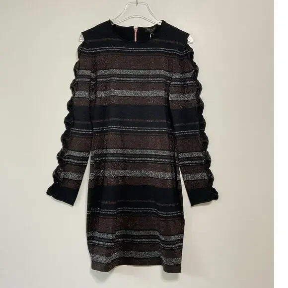 Ted Baker Simona Metallic Sparkle Bow Bodycon Dress Ted Size